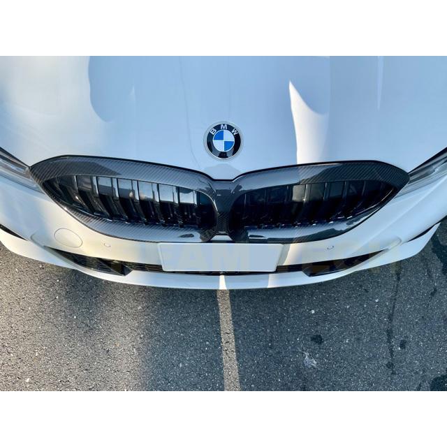 BMW G20 G21 3シリーズ 前期用 ドライカーボン キドニーグリルカバー