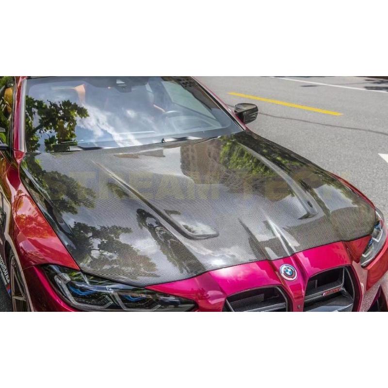カーボンファイバー ボンネットトリム G80 M3 | G82 / G83 M4 BMW G80 G81 M3 G82 G83 M4用 CSLタイプ ドライカーボン ボンネット