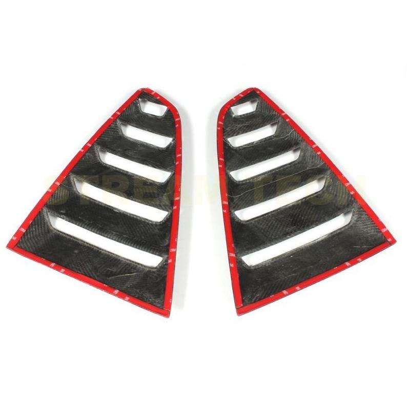 FORD フォード マスタング用 リアルカーボン リアサイドウィンドウカバー サイドダクトグリルカバー エアフェンダーベント カーボンガーニッシュ 綾織 Mustang |  | 10