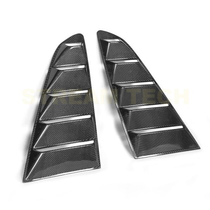 FORD フォード マスタング用 リアルカーボン リアサイドウィンドウカバー サイドダクトグリルカバー エアフェンダーベント カーボンガーニッシュ 綾織 Mustang |  | 05