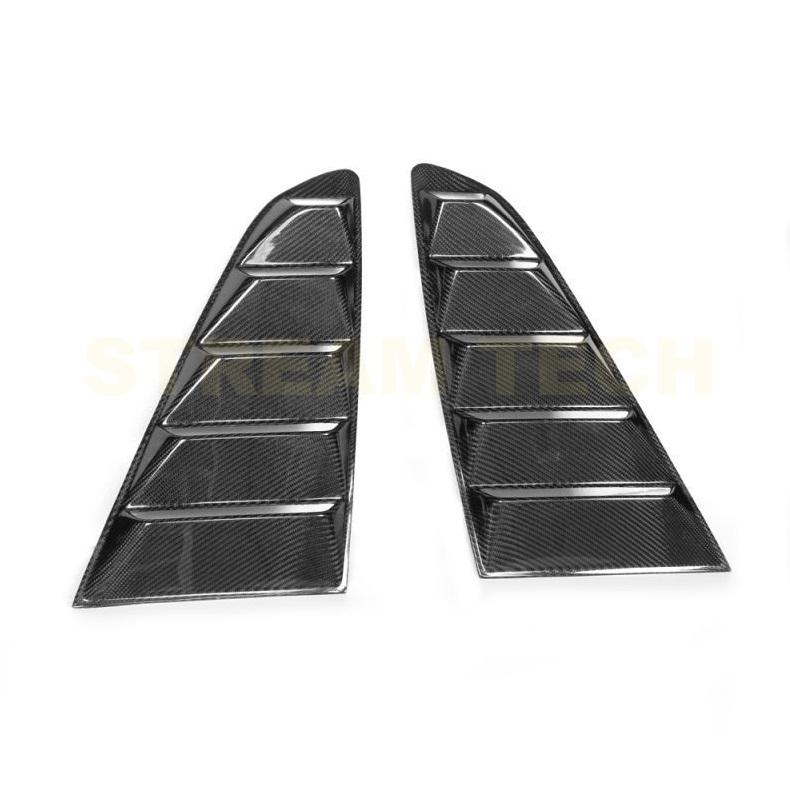 FORD フォード マスタング用 リアルカーボン リアサイドウィンドウカバー サイドダクトグリルカバー エアフェンダーベント カーボンガーニッシュ 綾織 Mustang |  | 06