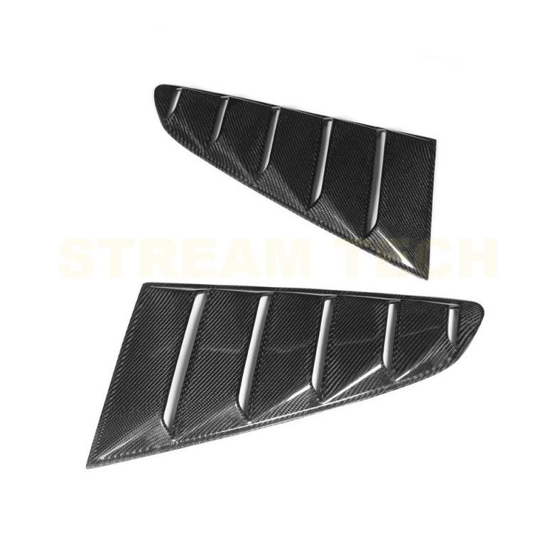 FORD フォード マスタング用 リアルカーボン リアサイドウィンドウカバー サイドダクトグリルカバー エアフェンダーベント カーボンガーニッシュ 綾織 Mustang |  | 07