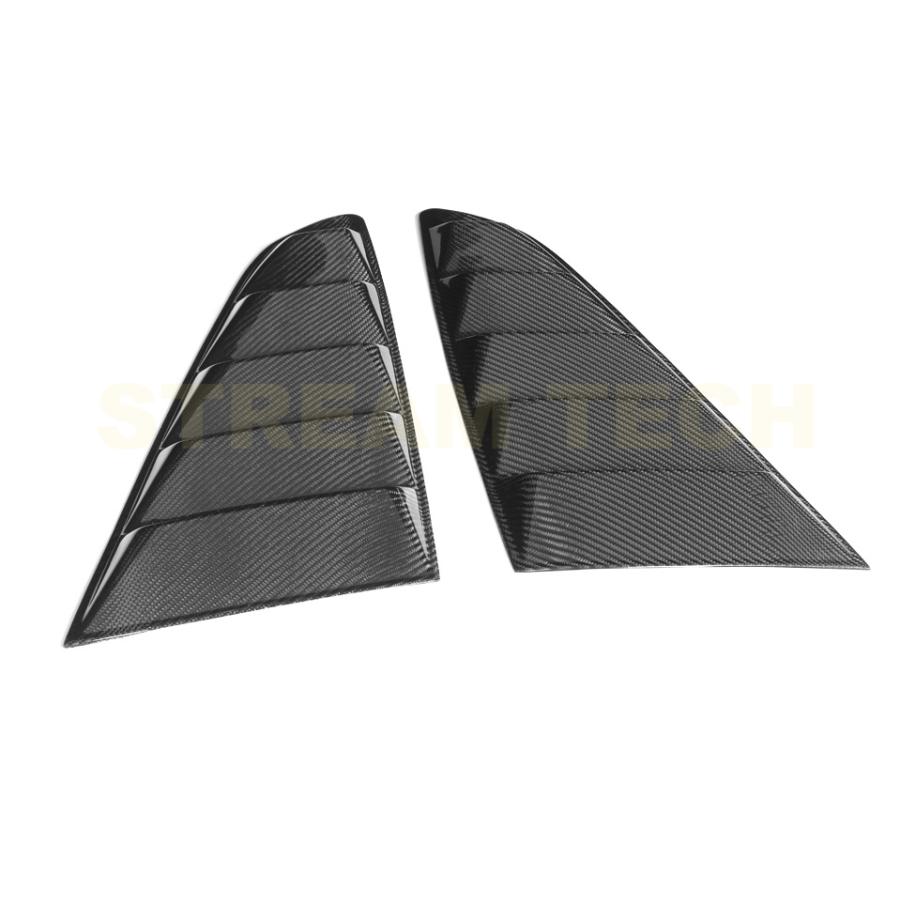 FORD フォード マスタング用 リアルカーボン リアサイドウィンドウカバー サイドダクトグリルカバー エアフェンダーベント カーボンガーニッシュ 綾織 Mustang |  | 08