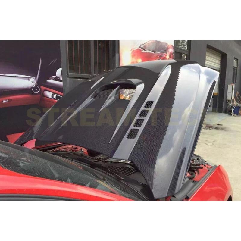 FORD フォード マスタング用 カーボン ボンネット ダクト付き エンジンフード カーボンフード 綾織カーボン Mustang 人気商品 | 