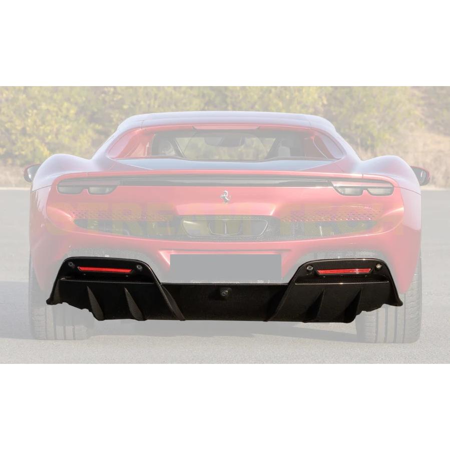 Ferrari フェラーリ 296 GTB用 OEタイプ カーボン リアディフューザー リアアンダースポイラー リアバンパーリップ カーボンリップ 綾織 ドライカーボン GTS |  | 06
