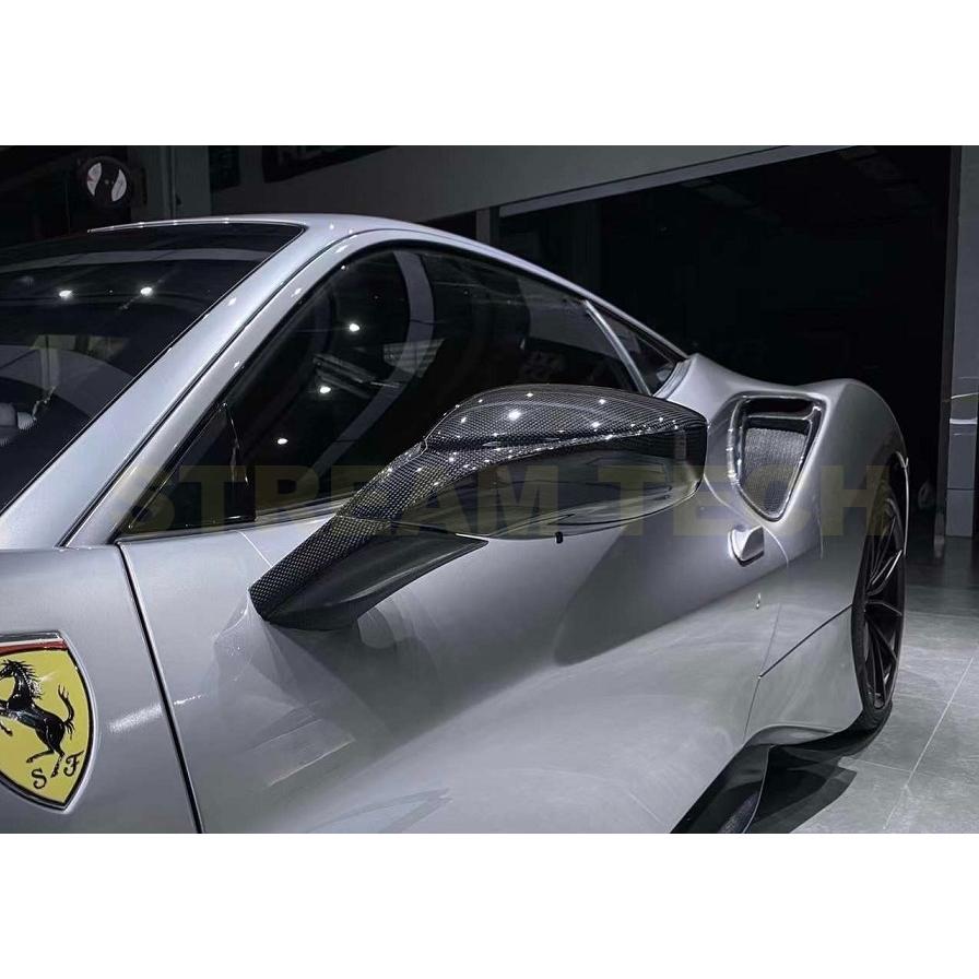 Ferrari フェラーリ 488 GTB用 ドライカーボン ミラーカバー 交換式