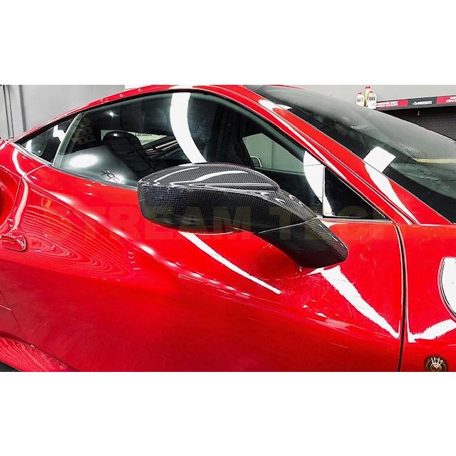 Ferrari フェラーリ 488 GTB用 ドライカーボン ミラーカバー 交換式