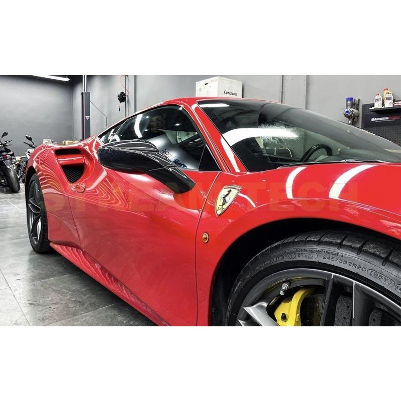 Ferrari フェラーリ 488 GTB用 ドライカーボン ミラーカバー 交換式