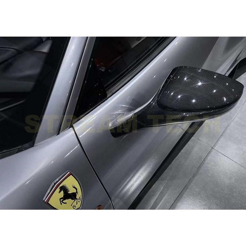Ferrari フェラーリ 488 GTB用 ドライカーボン ミラーカバー 交換式