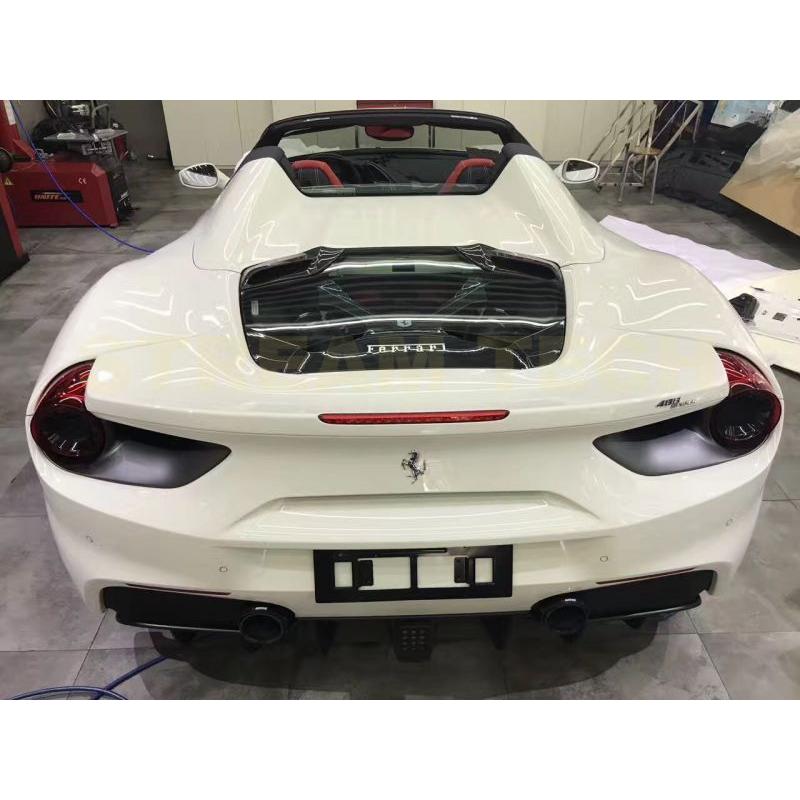 Ferrari フェラーリ 488 スパイダー用 Capスタイル ドライカーボン グラスボンネット 透明ボンネット 透明エンジンカバー エンジンフード カーボンカバー |  | 01