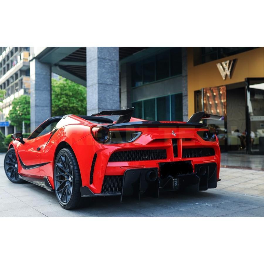 Ferrari フェラーリ 488 GTB用 MANSOスタイル リアバンパー リアフェイスキット リアエアロ リアディフューザー 2種類有 FRP カーボン 綾織 SIRACUSA 人気商品 |  | 05