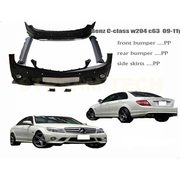 BENZ メルセデス ベンツ W204 Cクラス セダン 前期用 C63 AMGタイプ フルエアロセット PPウレタン製 エアロ フロントバンパー リアバンパー サイドステップ |  | 03