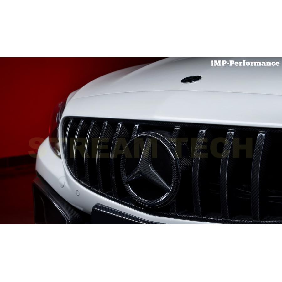 メルセデスベンツw205後期用、前期C63タイプグリル BENZ メルセデス ベンツ C205 C63 AMG用 IMP カーボン パナメ