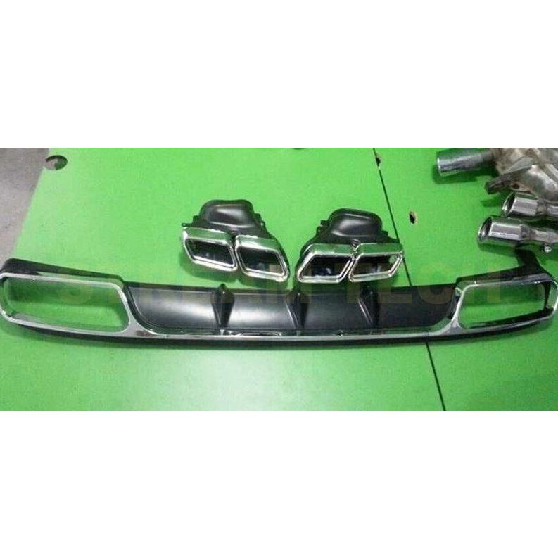 BENZ メルセデス ベンツ W212 Eクラス 後期用 E63 AMGルック リアディフューザー テールパイプ 2点セット アンダーディフューザー リアリップ テールエンド |  | 01