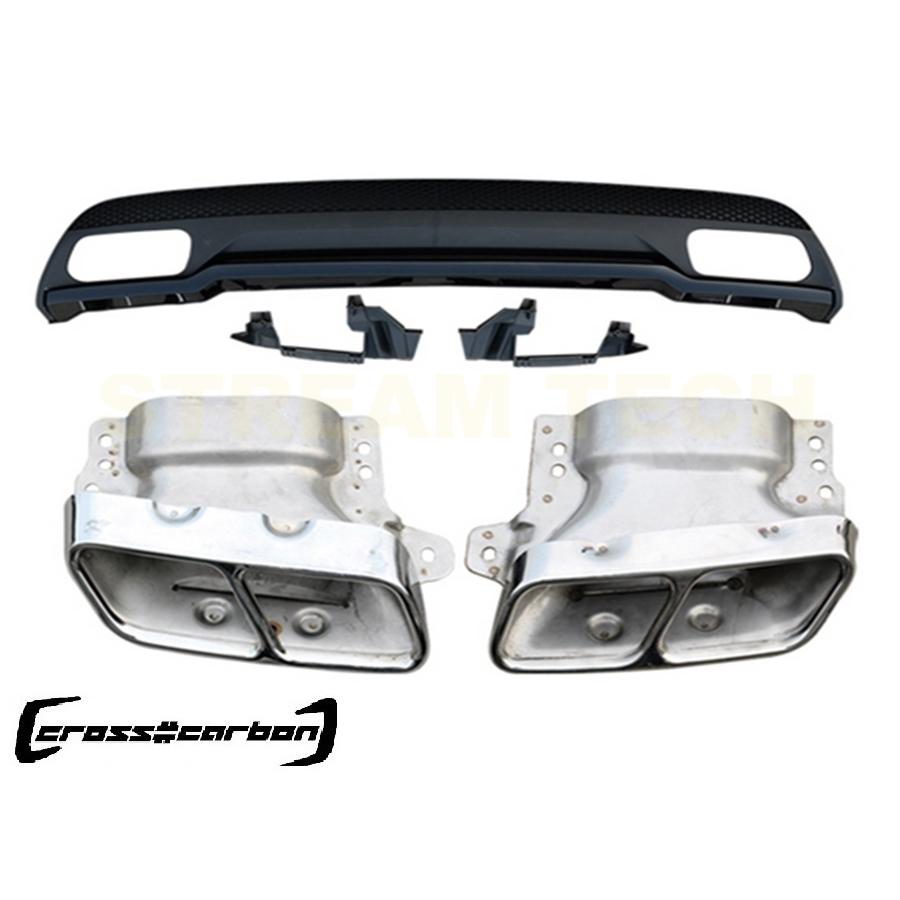 BENZ メルセデス ベンツ W176 Aクラス スポーツ用 A45 AMGルック リアマフラーキット リアディフューザー リアリップ テールパイプ テールガーニッシュ |  | 02