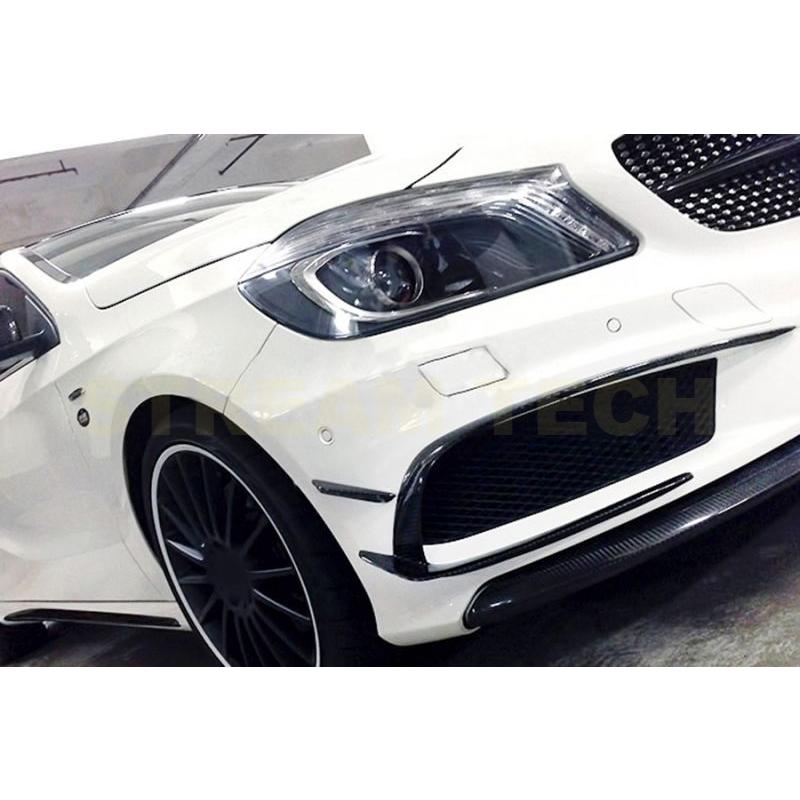 BENZ メルセデス ベンツ W176 Aクラス スポーツ 前期用 レボスタイル カーボン フロントカナード バンパーカナード バンパーフィン 綾織 A180 A250 A45 AMG 人気 | 