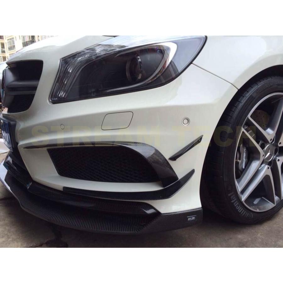 BENZ メルセデス ベンツ W176 Aクラス スポーツ 前期用 レボスタイル カーボン フロントカナード バンパーカナード バンパーフィン 綾織 A180 A250 A45 AMG 人気 |  | 01