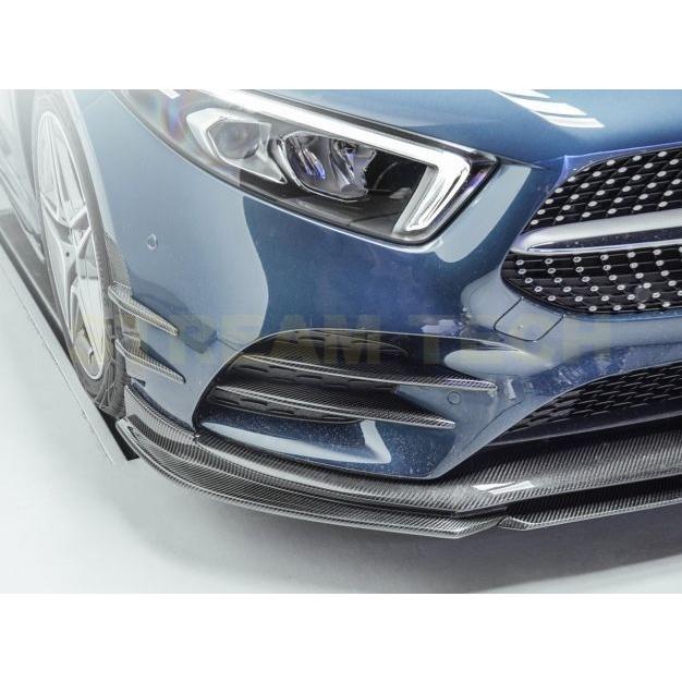 BENZ メルセデス ベンツ W177 Aクラス AMGライン用 GTタイプ カーボン フロントカナード 6ピース フロントスプリッター エアロガーニッシュ 綾織 A35 AMGの画像