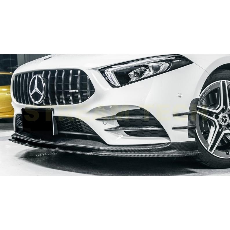 BENZ メルセデス ベンツ W177 Aクラス AMGライン用 GTタイプ カーボン フロントカナード 6ピース フロントスプリッター エアロガーニッシュ 綾織 A35 AMGの画像
