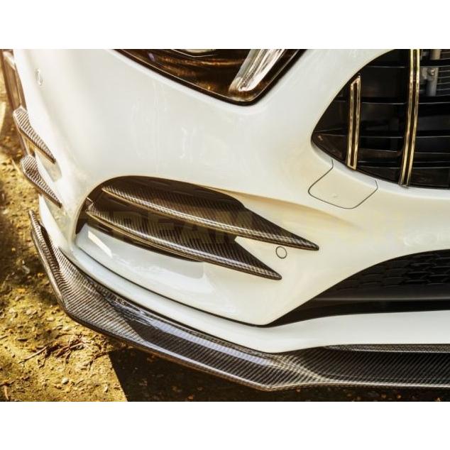 BENZ メルセデス ベンツ W177 Aクラス AMGライン用 GTタイプ カーボン フロントカナード 6ピース フロントスプリッター エアロガーニッシュ 綾織 A35 AMGの画像