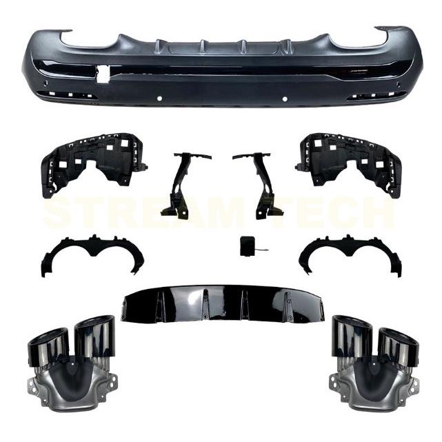 BENZ メルセデス ベンツ H247 GLA AMGライン用 GLA45s AMGタイプ 艶有ブラック リアディフューザー テールパイプ テールガーニッシュ 4本出し GLA35 人気商品 |  | 02