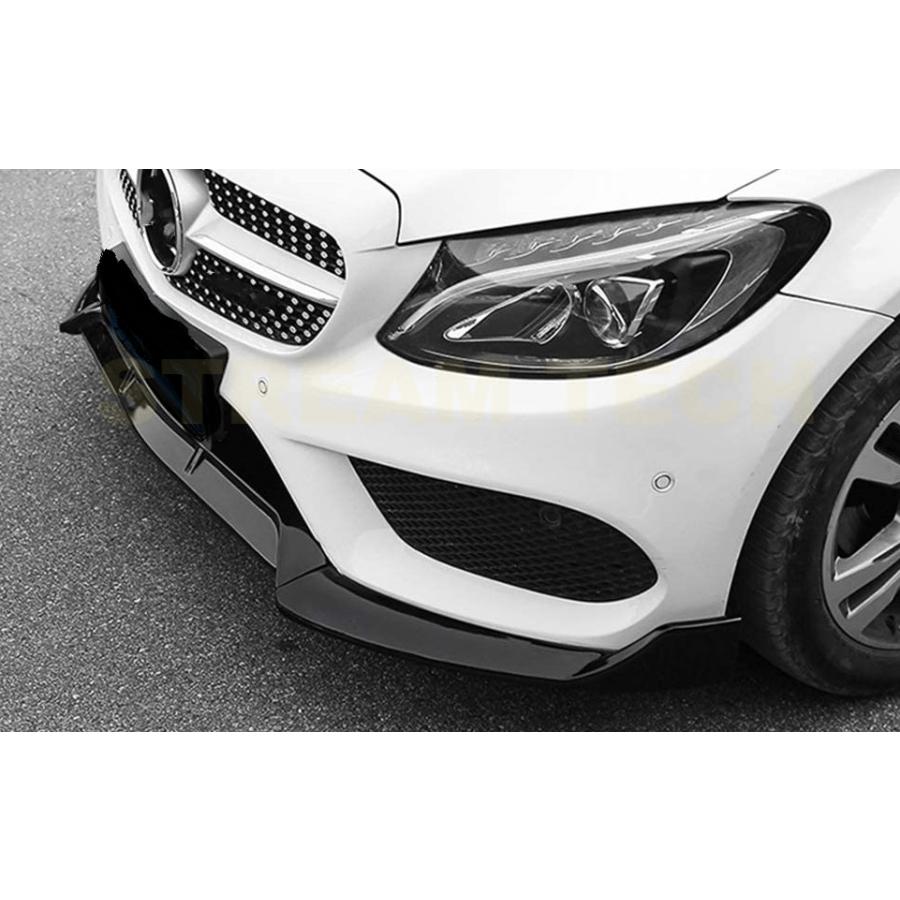 ベンツCクラス W205 2015-2018 AMG フロントスポイラー 黒 メルセデスベンツ Cクラス W205 S205 C205 後期 AMGライン