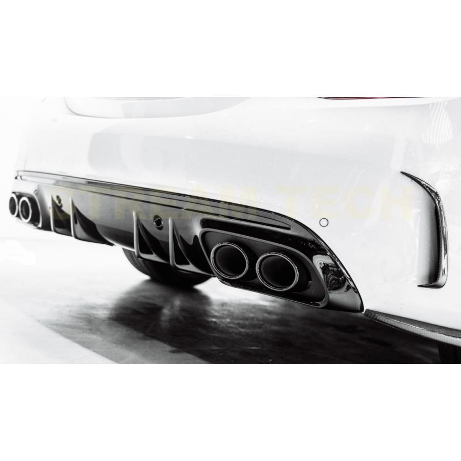 w205 Cクラス前期　リアディフューザー、マフラー BENZ メルセデス ベンツ W205 S205 Cクラス AMGライン用 後期 C43 AMG