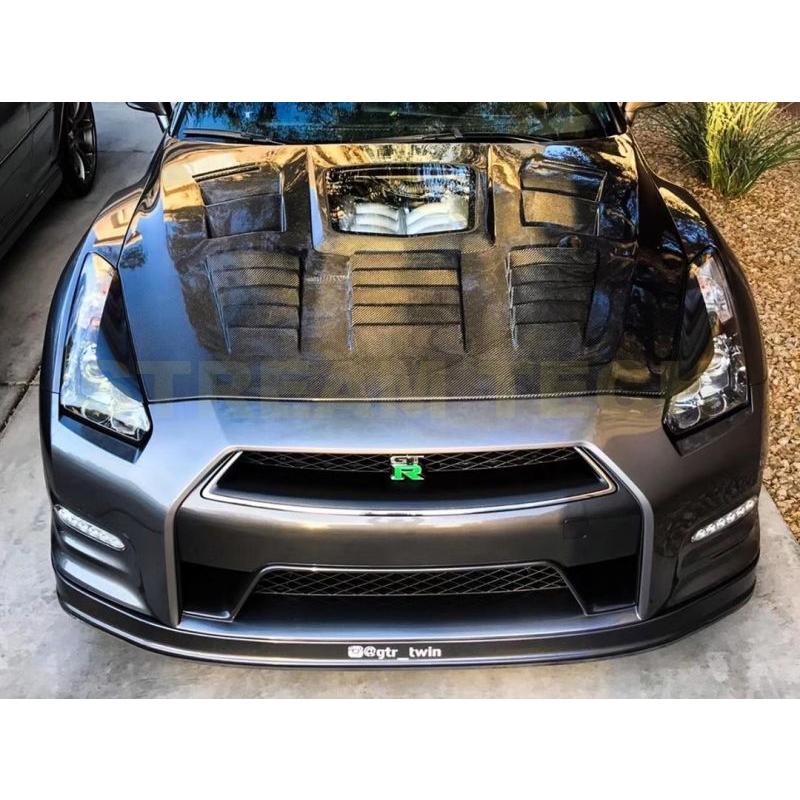 車のスタイリングアクセサリー両面フルカーボンファイバーフードR35 