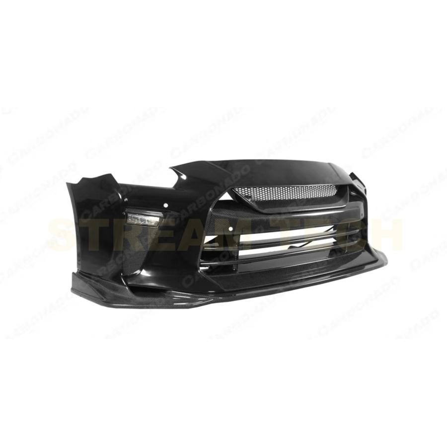 NISSAN 日産 R35 GT-R用 TSタイプ フロントバンパー 4種類有 デイライト付き フロントスポイラー リップスポイラー フロントリップ FRP カーボン 綾織 人気商品 |  | 03