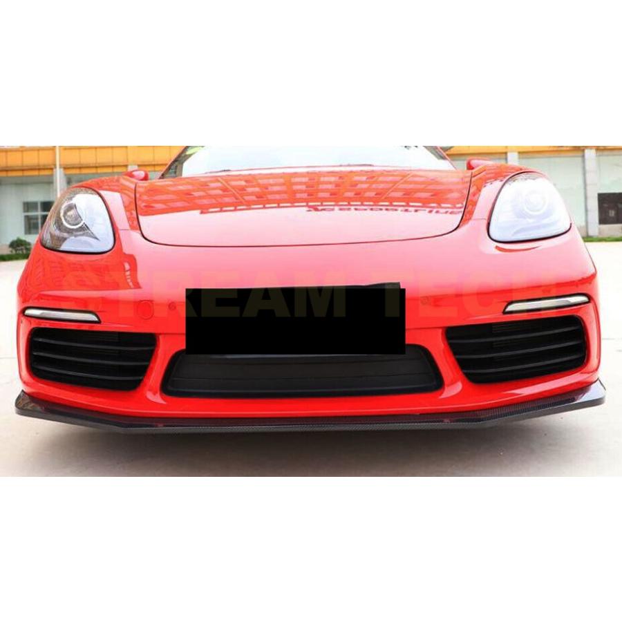 ポルシェ718 ケイマン　フロントカーボンリップ PORSCHE ポルシェ 718 ケイマン ボクスター用 GT4タイプ カーボン