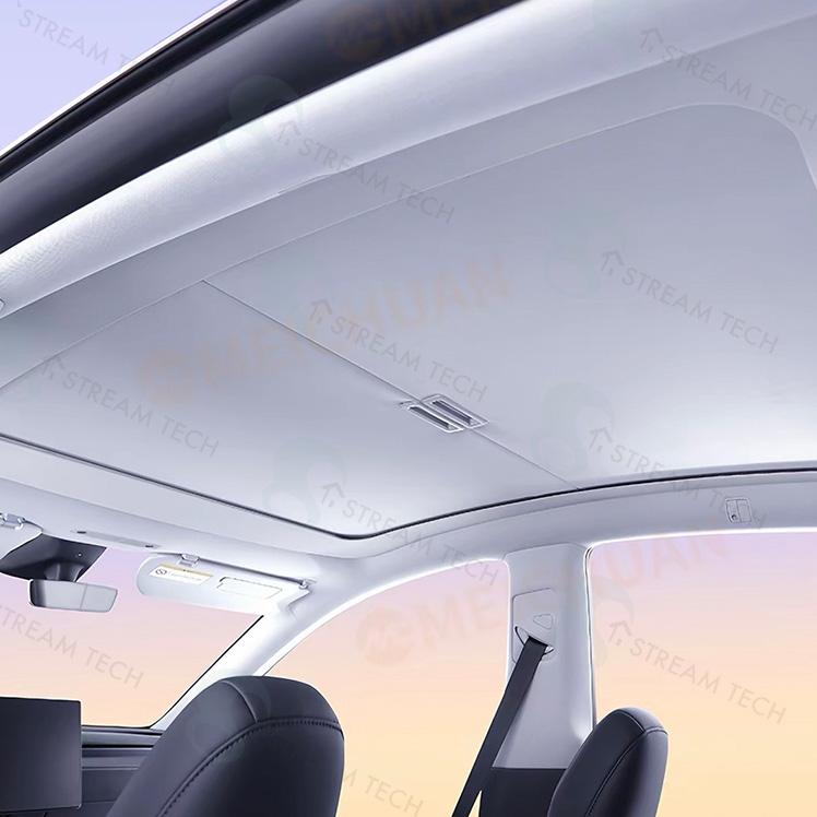 テスラ モデル3/モデルY/YL ジュニパー 車種専用 手動ロール式ガラスルーフサンバイザー/UVカット/開閉自由/ベージュ/ブラック２色//TESLA/日除け/取り付け簡単 |  | 02
