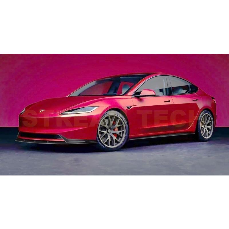 TESLA テスラ モデル3 後期用 ドライカーボン フロントスポイラー 3 