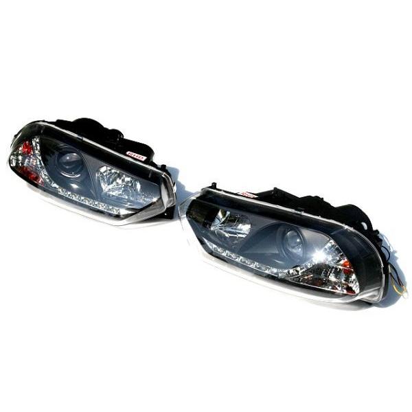 Alfa Romeo アルファロメオ 156用 新型 アウディタイプ LED ブラック プロジェクターライト ランプ | 