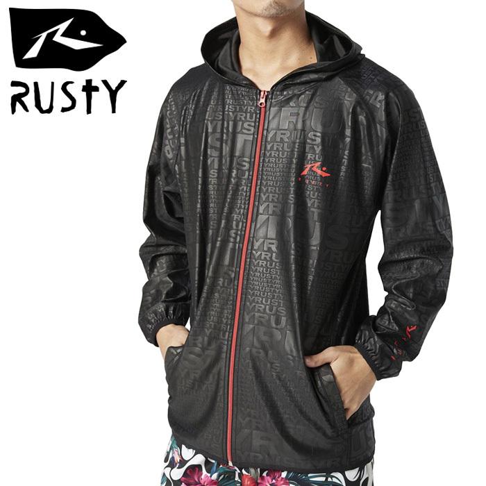 ラスティー ラッシュ メンズ 長袖 ラッシュガード フルジップ RUSTY 918498 ブラック ラッシュジャケット