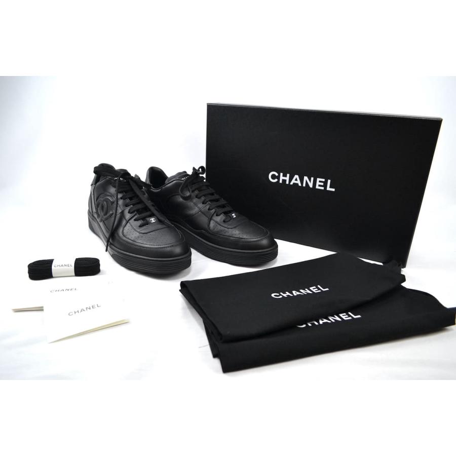 23SS 新作 CHANEL シャネル スニーカー カーフスキン ブラック 43 