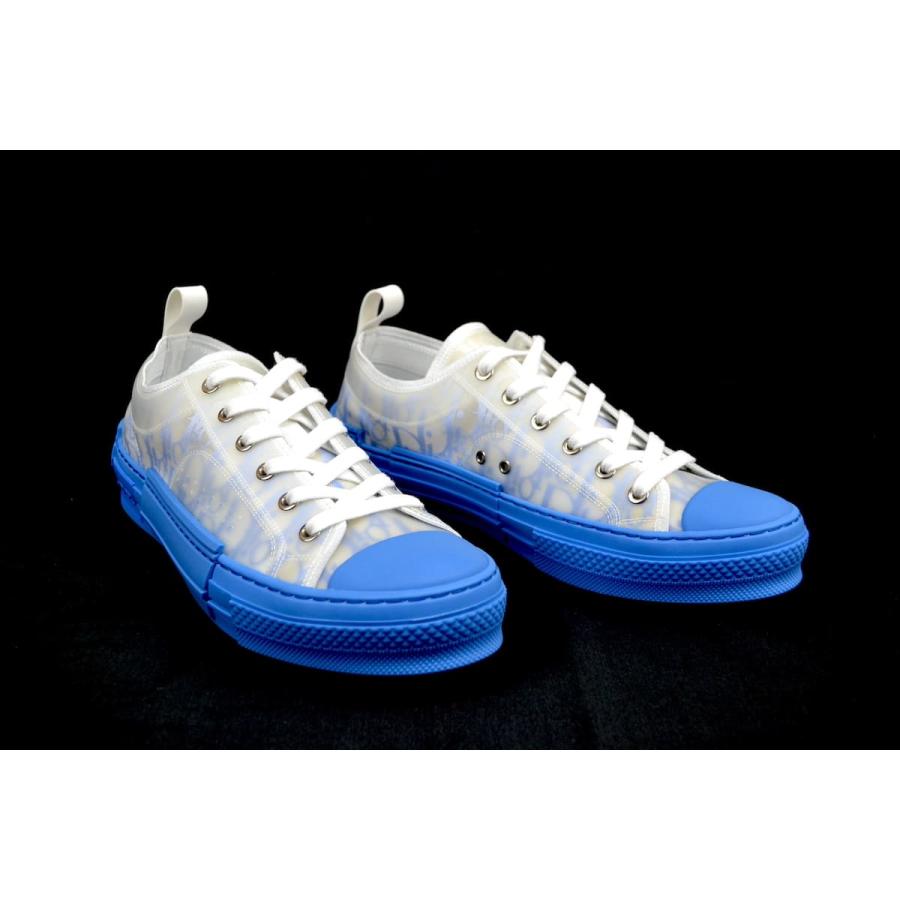 B23 定価約12万 DIOR Low Top Sneaker WHITE BLUE ディオール ロー