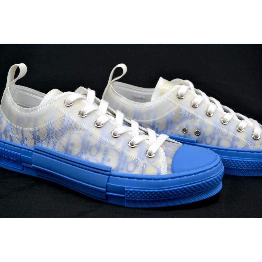 B23 定価約12万 DIOR Low Top Sneaker WHITE BLUE ディオール ロー