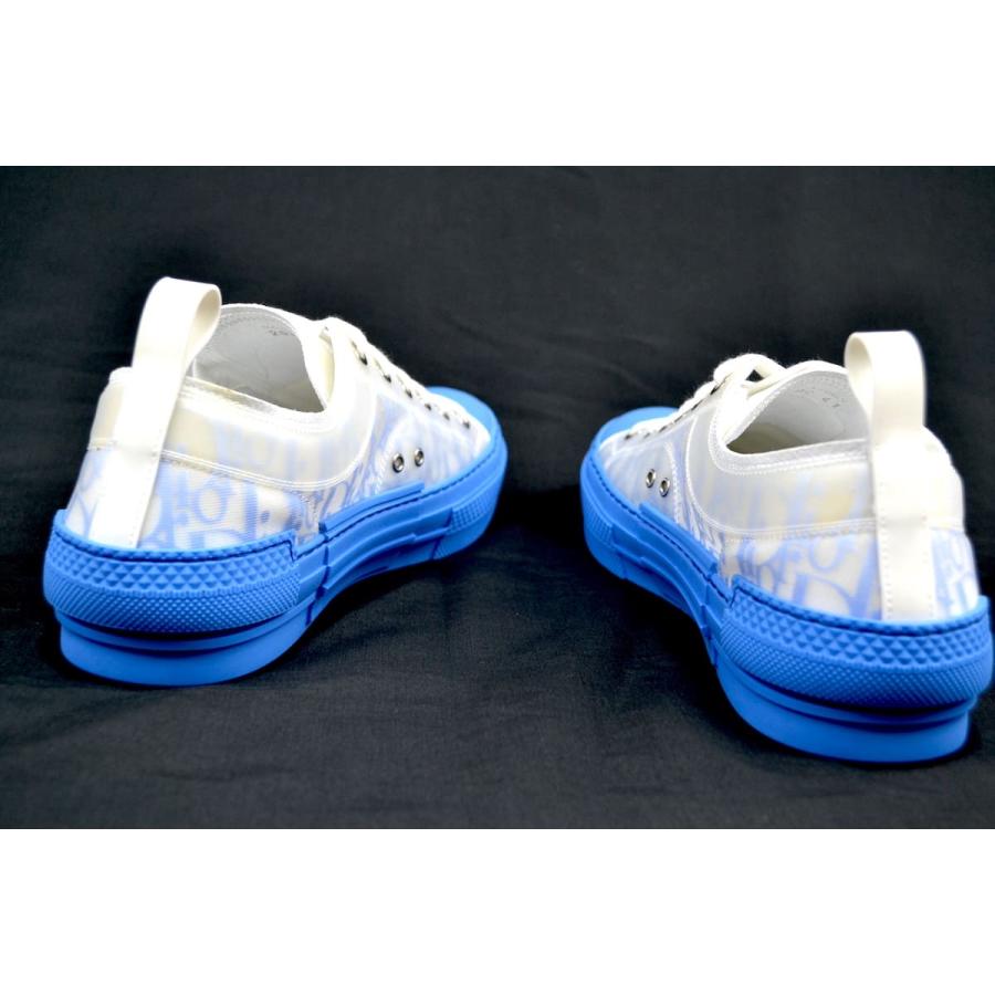 B23 定価約12万 DIOR Low Top Sneaker WHITE BLUE ディオール ロー 