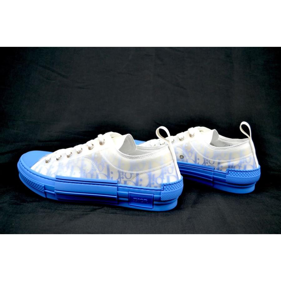 B23 定価約12万 DIOR Low Top Sneaker WHITE BLUE ディオール ロー