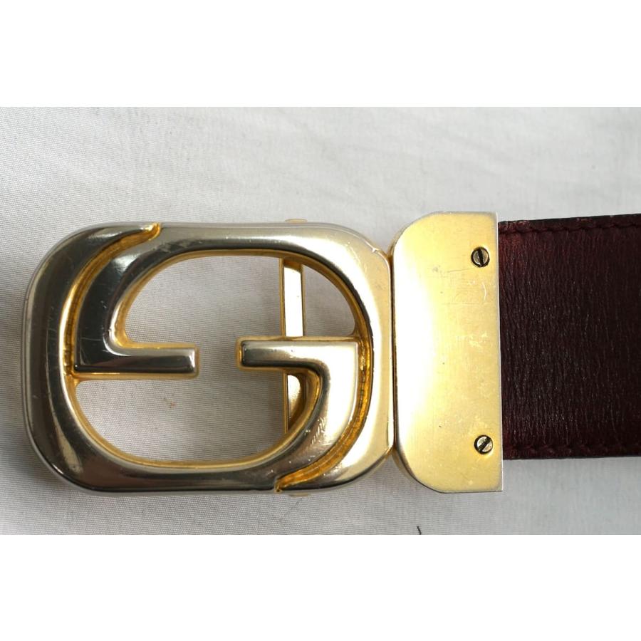 GUCCI vintage oxblood red leather belt 70s グッチ ヴィンテージ 