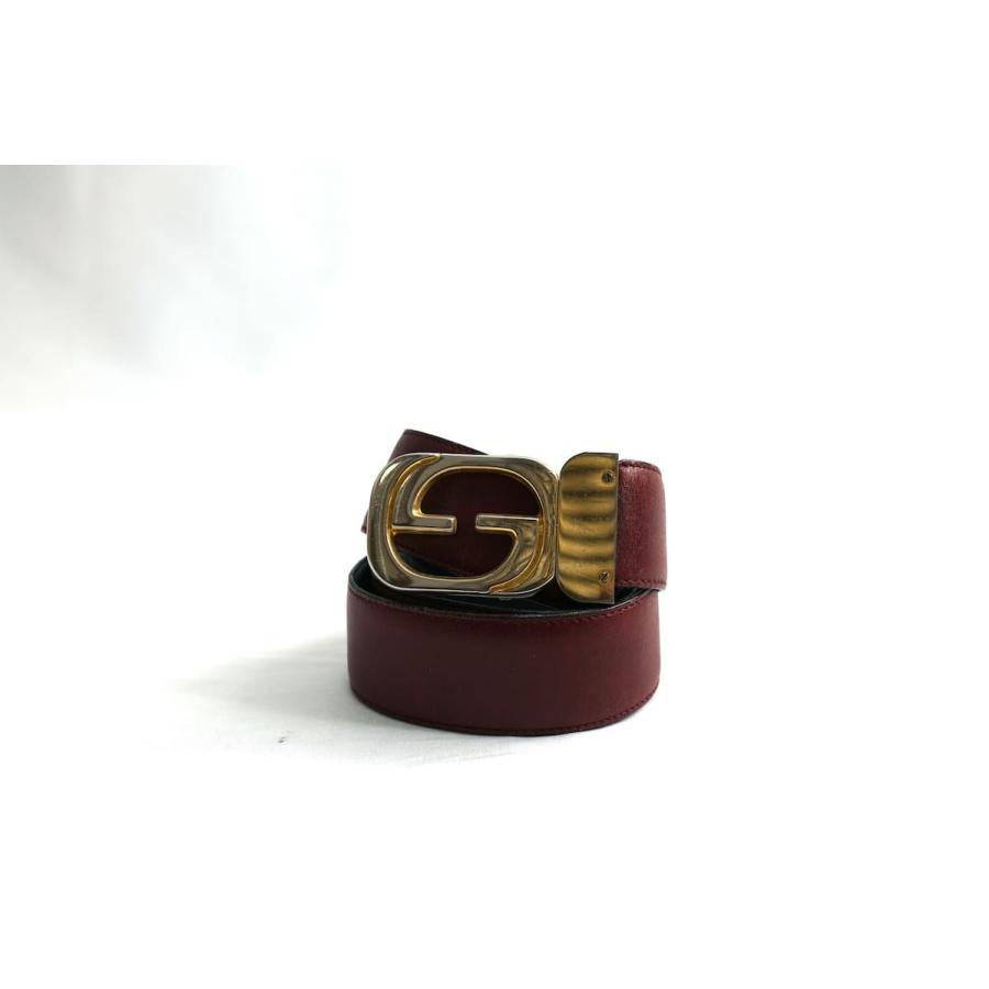 GUCCI vintage oxblood red leather belt 70s グッチ ヴィンテージ  