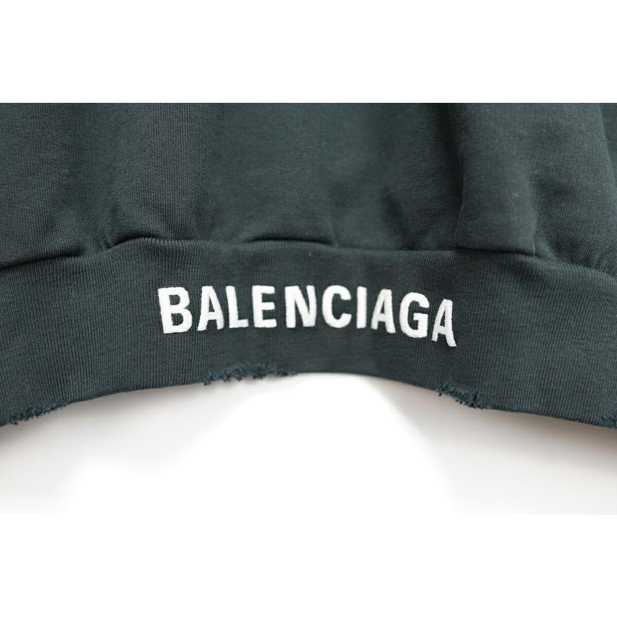 BALENCIAGA（バレンシアガ） ダメージ加工 バックロゴ刺繍 プル