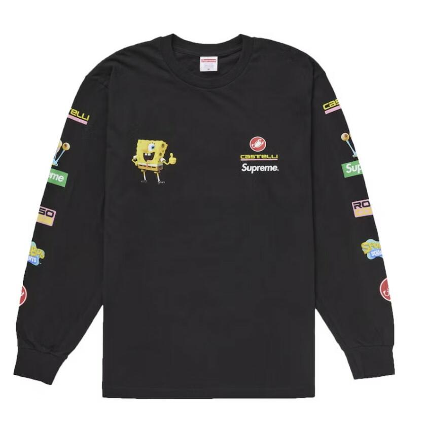 Supreme スポンジ・ボブ ロングスリーブTシャツ M Supreme（シュプリーム） Supreme SpongeBob Castelli Racing L/S Tee