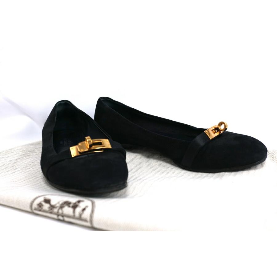 エルメス フラット シューズ パンプス ビルバオ 37.5 ケリー バックル 靴 HERMES（エルメス） Bilbao ballet flat ビルバオ フラットパンプス