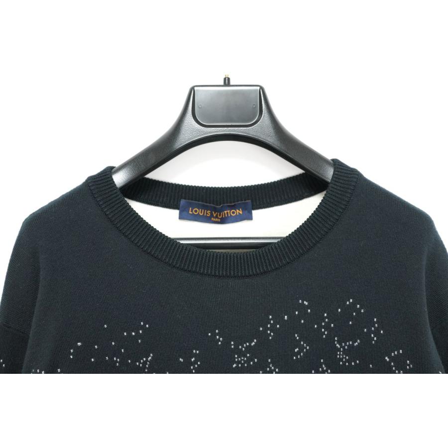 LOUISVUITTON ルイヴィトン LVSE グラデーション モノグラム デグラデ クルーネック ニット トップス Sサイズ ブラック ホワイト_3