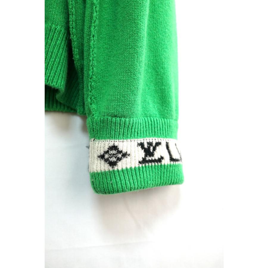 LOUIS VUITTON ルイヴィトン カシミヤ クルーネック ニット セーター Lサイズ グリーン 袖 ロゴ モノグラム RM231Q GK HO_6