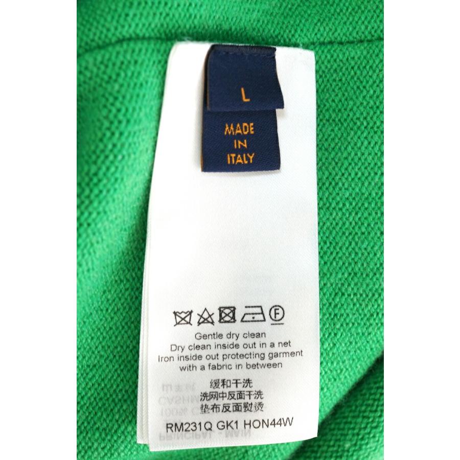 LOUIS VUITTON ルイヴィトン カシミヤ クルーネック ニット セーター Lサイズ グリーン 袖 ロゴ モノグラム RM231Q GK HO_9