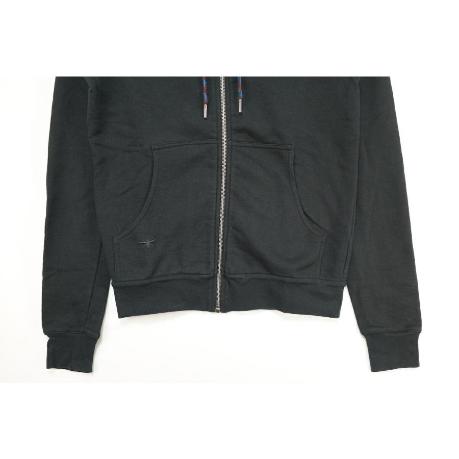 DIOR HOMME ディオールオム ジップアップ フーディー パーカー Bee刺繍 コットン ブラック XXSサイズ 463J244B0333【中古_4