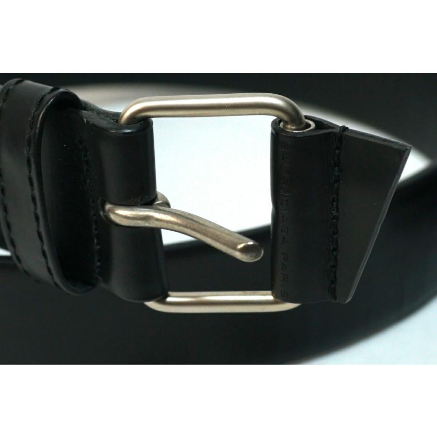 BALENCIAGA バレンシアガ 30MM レザー ベルト ブラック シルバー