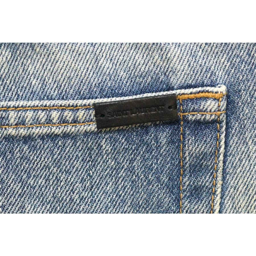 SAINT LAURENT PARIS サンローラン パリ デニム ショート パンツ ハーフパンツ カットオフ ウォッシュ デニム 36サイズ 64_3